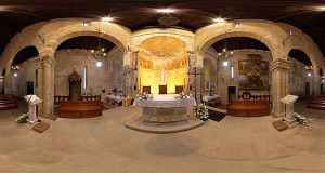 Foto Equirettangolare degli interni dell'ex Cattedrale di San Pantaleo di Dolianova