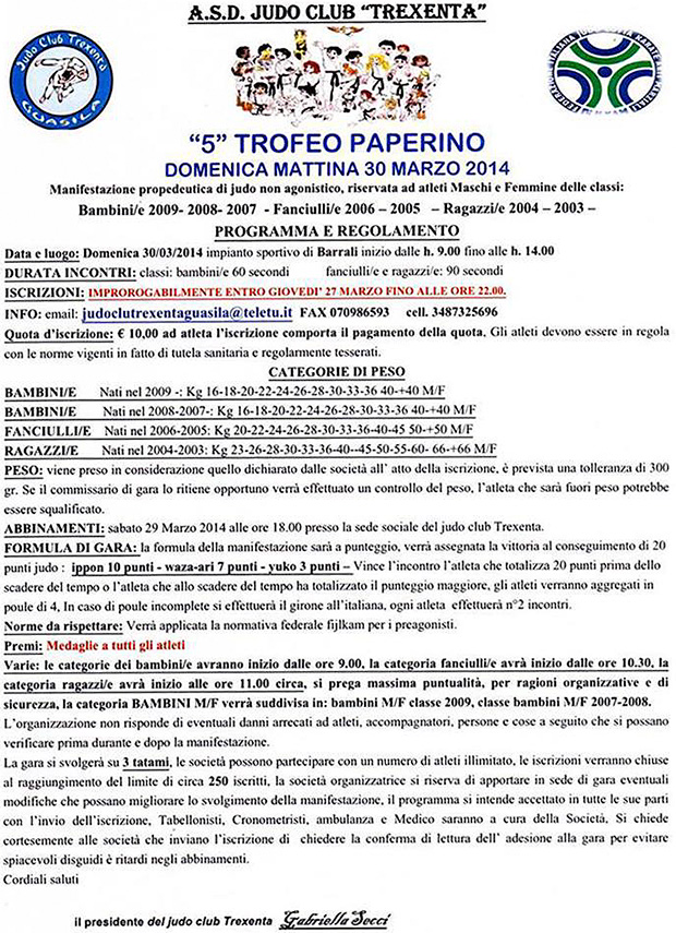 Quinta edizione del Trofeo Judo Paperino - 30 Marzo 2014 - Barrali - ParteollaClick