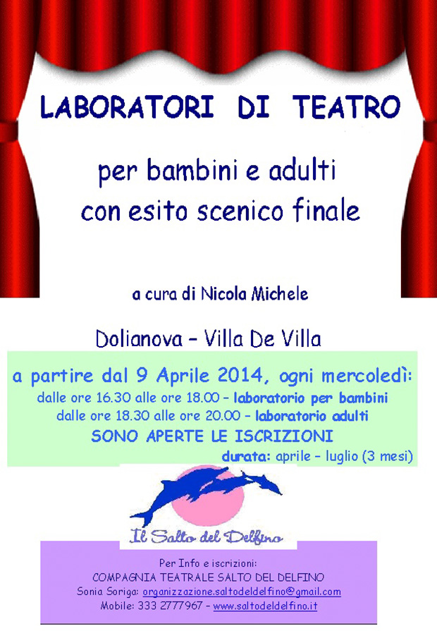 Laboratori Teatrali per bambini e adulti - Dolianova Villa de Villa - A partire dal 9 Aprile 2014 - ParteollaClick