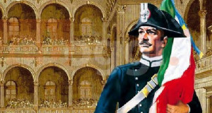 Disegno di un Carabiniere che guarda lontano in occasionane del bicentenario dell'Arma dei Carabinieri