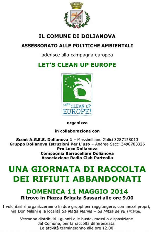 Giornata di raccolta dei rifiuti abbandonati - Dolianova - 11 Maggio 2014 ore 9 - ParteollaClick