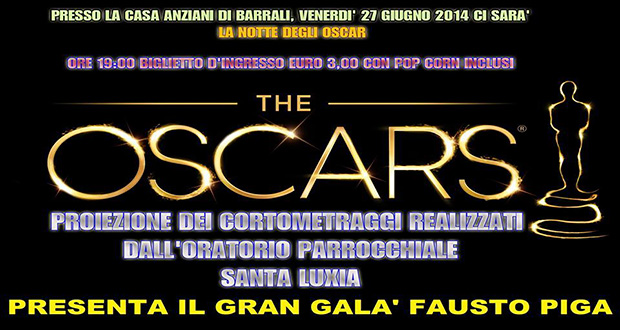 Locandina per la Proiezione dei cortometraggi realizzati dall'Oratorio Santa Lucia - Barrali- 27 Giugno 2014 - ParteollaClick