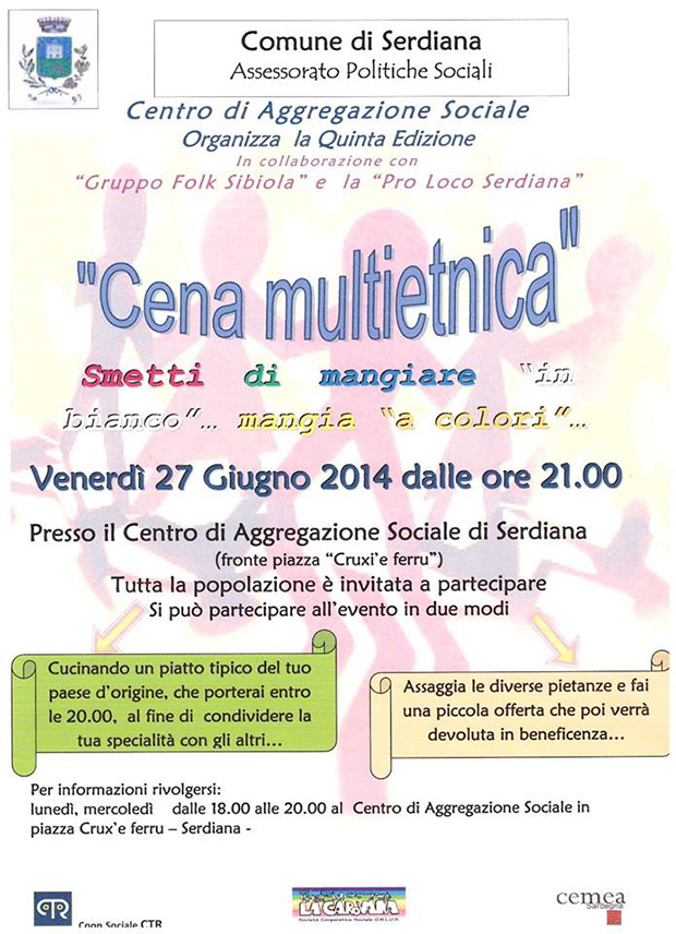 Quinta edizione della Cena Multietnica al Centro di Agregazione Sociale - Serdiana - 27 Giugno 2014 - ParteollaClick