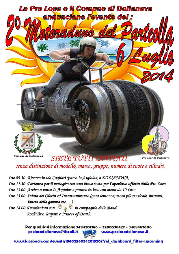 Secondo Motoraduno del Parteolla - Dolianova, Parco Artistico Gianni Argiolas - Domenica 6 Luglio 2014 dalle ore 9