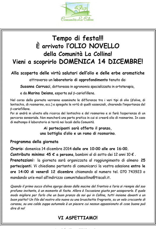 Festa dell'Olio Novello 2014 - Serdiana, Comunità La Collina - 14 Dicembre 2014 - ParteollaClick