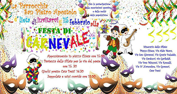 Locandina Carnevale 2015 - Settimo San Pietro - Domenica 15 Febbraio 2015 - ParteollaClick