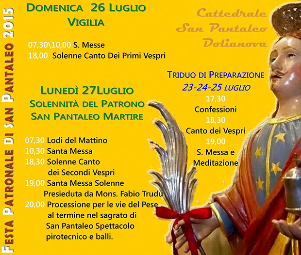 Festeggiamenti Patronali di San Pantaleo Martire 2015 - Dolianova - Dal 23 al 27 Luglio 2015 - ParteollaClick