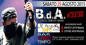 Banner B.d.A. Vasco Tribute Band presso Il Terzo Tempo agli impianti sportivi comunali - Soleminis - 29 Agosto 2015 - ParteollaClick