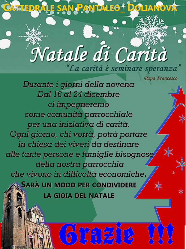 Natale di Carità 2015, nella Parrocchia di San Pantaleo - Dolianova - Dal 16 al 24 Dicembre 2015 - ParteollaClick