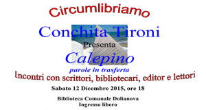 Banner Presentazione del libro Calepino, parole in trasferta, di e con Conchita Tironi - Dolianova - 12 Dicembre 2015 - ParteollaClick