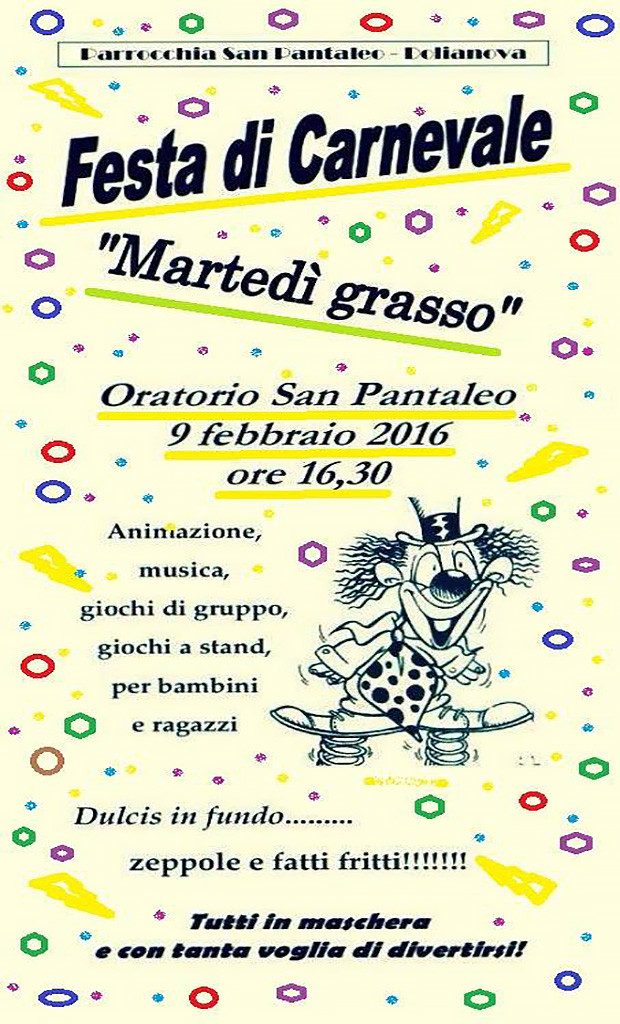 Festa di Carnevale 2016 per ragazzi e bambini - Dolianova, Oratorio San Pantaleo - 9 Febbraio 2016 - ParteollaClick