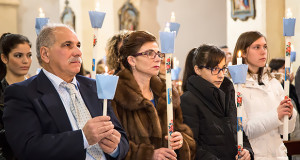 Foto alla nuova Priore e le due Priorissedde della Parrocchia di San Giorgio vescovo di Donori in occasione della Festa della Candelora del 2 Febbraio 2016