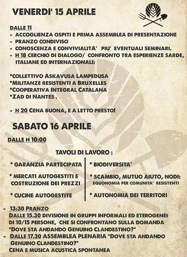 001 - Assemblea Internazionale di Genuino Clandestino a Casa Dessy - Settimo San Pietro - 15, 16 e 17 Aprile 2016 - ParteollaClick