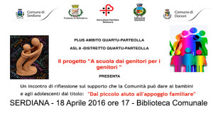 Banner Incontro di riflessione sul supporto che la Comunità può dare ai bambini e agli adolescenti - Soleminis, Donori, Serdiana, Dolianova - Aprile 2016