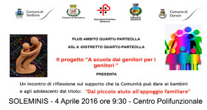 Banner Incontro di riflessione sul supporto che la Comunità può dare ai bambini e agli adolescenti - Soleminis, Donori, Serdiana, Dolianova - Aprile 2016