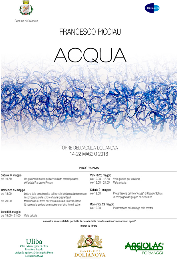 Acqua, mostra d'arte contemporanea di Francesco Picciau - Dolianova Arts Tower - Dal 14 al 22 Maggio 2016 - ParteollaClick