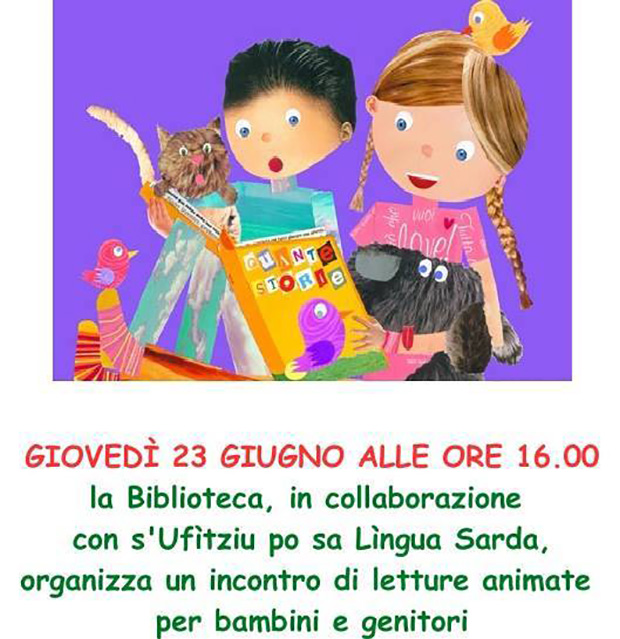 Contus de lupus e àterus animalis, incontro di letture animate in Sardo - Barrali, Biblioteca Comunale - 23 Giugno 2016 - ParteollaClik