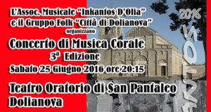 Banner Folk In Kantos, terza edizione del Concerto di Musica Corale - Dolianova, Teatro Oratorio San Pantaleo - 25 Giugno 2016 - ParteollaClick