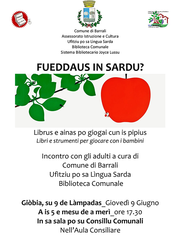 Fueddaus in Sardu, la lettura e i giochi per bambini per imparare una lingua - Municpio Barrali - 9 Giugno 2016 - ParteolalClick