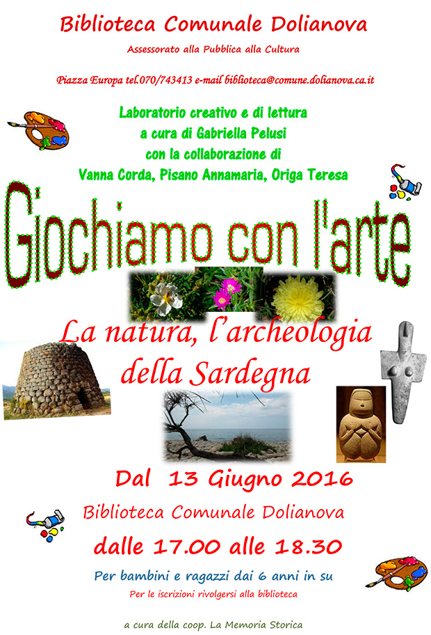 Laboratorio Creativo e di Lettura Giochiamo con l'arte - Dolianova, Biblioteca Comunale - Lunedì 13 Giugno 2016 dalle ore 17 alle ore 18.30 - ParteollaClick