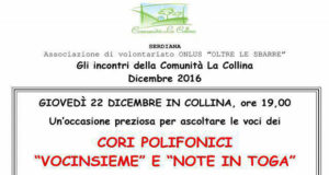 Banner Esibizione Cori Polifonici Vocinsieme e Note in toga - Comunità La Collina, Serdiana - 22 Dicembre 2016 - ParteollaClick