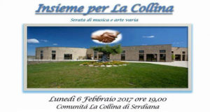 Banner Serata di musica e arte varia Insieme per La Collina 2017 - Comunità La Collina, Serdiana - 6 Febbraio 2017 - ParteollaClick