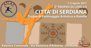 Banner 2° Trofeo di Livello, Città di Serdiana, di Pattinaggio Artistico a Rotelle - Palestra Comunale, Via Eleonora d'Arborea - Sabato 1 e Domenica 2 Aprile 2017 - ParteollaClick