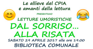 Banner Dal Sorriso...alla Risata, laboratorio di letture umoristiche - Dolianova, Biblioteca Comunale - Sabato 29 Aprile 2017 - ParteollaClick