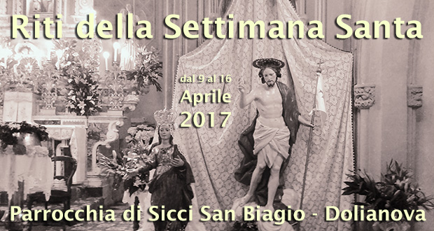 Banner Riti della Settimana Santa 2017 nella Chiesa di San Biagio - Dolianova - Dal 9 Aprile al 16 Aprile 2017 - ParteollaClick