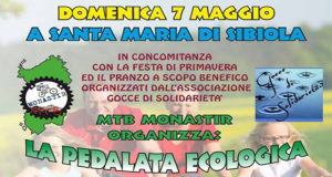 Banner La Pedalata Ecologica 2017 al Parco di Santa Maria di Sibiola - Serdiana - Domenica 7 Maggio 2017 dalle ore 9 - MTB Monastir e Gocce di Solidarietà