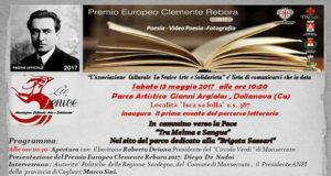 Banner Primo evento del Premio Europeo Clemente Rebora 2017 - Dolianova, Parco Artistico Gianni Argiolas - 13 Maggio 2017 - ParteollaClick