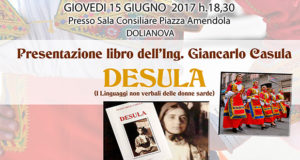 Banner Presentazione del libro DESULA di Giancarlo Casula - Dolianova, Sala consiliare di Piazza Amendola - 15 Giugno 2017 - ParteollaClick