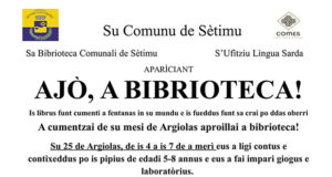 Banner Ajò, a Bibrioteca!, Laboratorio di Lingua Sarda per Bambini - Settimo San Pietro, Biblioteca Comunale - 25 Luglio 2017 - ParteollaClick