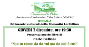 Banner Presentazione del libro Non so come sia da voi ma da noi è così, di Carlo Bellisai - Comunità La Collina, Serdiana - 7 Dicembre 2017 - ParteollaClick