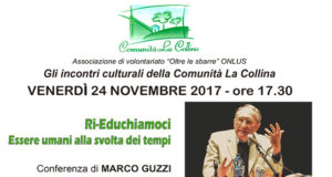 Banner Conferenza di Marco Zucchi, Ri-Educhiamoci. Essere umani alla svolta dei tempi - Comunità La Collina, Serdiana - 24 Novembre 2017 - ParteollaClick