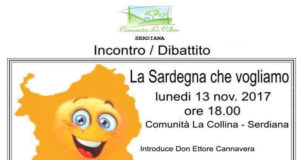 Banner Incontro dibattito La Sardegna che vogliamo - Comunità La Collina, Serdiana - 13 Novembre 2017 - Parteollaclick