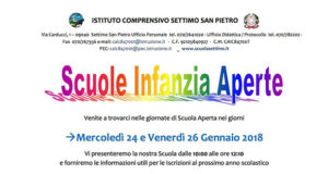 Banner Scuole Infanzia Aperte 2018, visite, iscrizioni e informazioni - Settimo San Pietro - 24 e 26 Gennaio 2018 - ParteollaClick