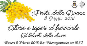 Banner Festa della Donna 2018 - Reading letterario, Storie e saperi al femminile, il talento delle Donne - Donori, Ex Montegranatico - 8 Marzo 2018 - ParteollaClick