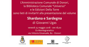 Banner Presentazione del volume Shardana e Sardegna di Giovanni Ugas - Donori, Ex Montegranatico - 25 Maggio 2018 - ParteollaClick