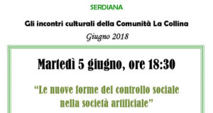 Banner Incontro Le nuove forme del controllo sociale nella società artificiale - Comunità La Collina, Serdiana - 5 Giugno 2018 - ParteollaClick