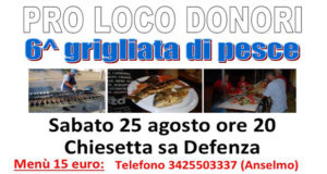 Banner Grigliata di Pesce Sotto le Stelle 2018 - Donori, Parco Sa Defenza - 25 Agosto 2018 - ParteollaClick