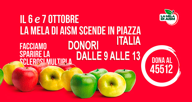 Banner La Mela di AISM 2018 - Donori - Sabato 6 e Domenica 7 Ottobre 2018 - ParteollaClick