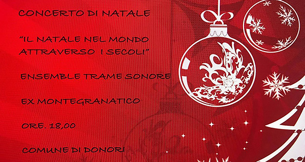 Banner Ensemble Trame Sonore in concerto con Il Natale nel mondo attraverso i secoli - Donori, Ex Montegranatico - 9 Dicembre 2018 - ParteollaClick