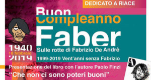 Banner Serata culturale Buon Compleanno Faber, vent'anni senza Fabrizio De Andrè - Comunità La Collina, Serdiana - 7 Febbraio 2018 - ParteollaClick