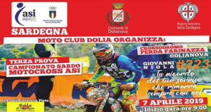 Banner Terza Prova del Campionato Sardo 2019 Motocross ASI - Dolianova, Crossodromo Perda Farinazza - 7 Aprile 2019 - ParteollaClick