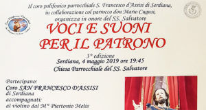 Baner 3ª edizione di Voci e Suoni per il Patrono - Serdiana, Chiesa del Santissimo Salvatore - 4 Maggio 2019 - ParteollaClick