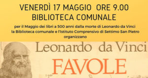 Banner Laboratorio didattico e letture dal libro FAVOLE di Leonardo da Vinci - Settimo San Pietro, Biblioteca Comunale - 17 Maggio 2019 - ParteollaClick