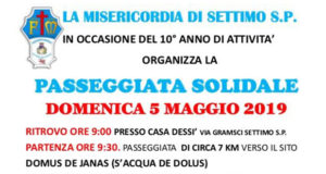 Banner PASSEGGIATA SOLIDALE per il 10° anno di attività della Misericordia - Settimo San Pietro - 5 Maggio 2019 - ParteollaClick