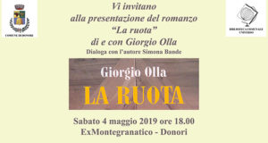 Banner Presentazione del libro LA RUOTA di e con Giorgio Olla - Donori, Ex Montegranatico - 4 Maggio 2019 - ParteollaClick