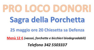 Banner Sagra della Porchetta 2019 - Donori, Parco di Sa Defenza - 25 Maggio 2019 - ParteollaClick